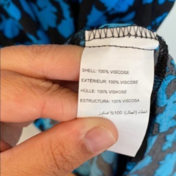 Addition Elle Women Blue/Black Maxi floral Printed Shirt Dress Plus Size 16 NWT - Picture 11 of 12